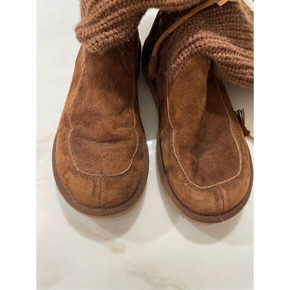 Ugg Australia Knitted Tassel Trim Boots Size 8 - Picture 2 of 6